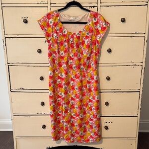 Boden 12 R Floral Cap Sleeve Dress